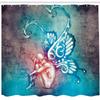 Ambesonne Butterfly Shower Curtain, with Butterfly Wings Renewal Female Rebirth Psyche Lightness of Being, Cloth Fabric Bathroom Decor Set with Hooks, 69" W x 84" L, Blue and Purple view 2