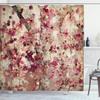 Ambesonne Antique Shower Curtain, Grungy Effect Cherry Blossoms on Retro Background Floral Art Work Nostalgia, Cloth Fabric Bathroom Decor Set with Hooks, 69" W x 70" L, Beige and Pink view 1