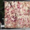 Ambesonne Antique Shower Curtain, Grungy Effect Cherry Blossoms on Retro Background Floral Art Work Nostalgia, Cloth Fabric Bathroom Decor Set with Hooks, 69" W x 70" L, Beige and Pink view 3