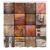 Ambesonne Antique Shower Curtain, Assortment of Different Wooden Architecture Elements Timber Door Key Print, Cloth Fabric Bathroom Decor Set with Hooks, 69" W x 84" L, Chocolate Brown view 2