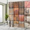 Ambesonne Antique Shower Curtain, Assortment of Different Wooden Architecture Elements Timber Door Key Print, Cloth Fabric Bathroom Decor Set with Hooks, 69" W x 84" L, Chocolate Brown view 4
