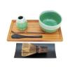 BambooMN Brand - Matcha Bowl Set (Includes Bowl, Rest, Black Tea Whisk, Black Chasaku, Black Tea Spoon, Rest Tray & Tray) - Mint Green view 1