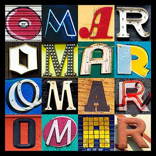 OMAR Personalized Name Poster Using Photos of Real Sign Letters (20"x30")