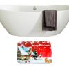 Amagical 2 Piece Merry Christmas Pattern Flannel Toilet Contour Rug Non Slip Bathroom Carpet Rug (2, Red Snow Man) view 2