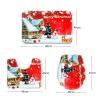 Amagical 2 Piece Merry Christmas Pattern Flannel Toilet Contour Rug Non Slip Bathroom Carpet Rug (2, Red Snow Man) view 3