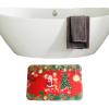 Amagical 2 Piece Red Santa Christmas Pattern Flannel Non Slip Bathroom Carpet Rug Toilet Contour Rug (2, Red Santa) view 2
