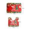 Amagical 2 Piece Red Santa Christmas Pattern Flannel Non Slip Bathroom Carpet Rug Toilet Contour Rug (2, Red Santa) view 3