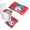 Amagical 3 Piece Merry Christmas Red Cute Santa Pattern Flannel Toilet Cover Set Non Slip Bathroom Carpet Rug (3, Red Cute Santa) view 1