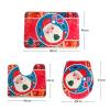 Amagical 3 Piece Merry Christmas Red Cute Santa Pattern Flannel Toilet Cover Set Non Slip Bathroom Carpet Rug (3, Red Cute Santa) view 3