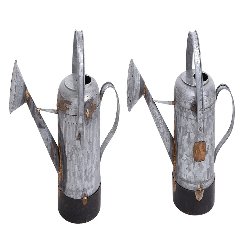 Deco 79 38163 Galvan Metal Water Can 2 Assorted 13" W, 8" H -