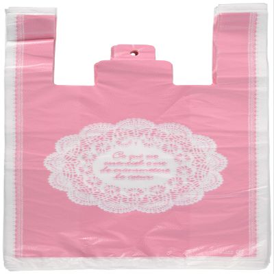 (Heads) LA-M Handbag, Shopping Bags, Lace, Pink-M (100 Pieces)
