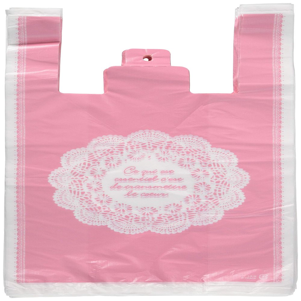 (Heads) LA-M Handbag, Shopping Bags, Lace, Pink-M (100 Pieces)