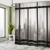 Ambesonne City Shower Curtain, Philadelphia City Rooftop View Through Window Skyline Landmark Rooftop Travel, Cloth Fabric Bathroom Decor Set with Hooks, 69" W x 70" L, Dimgray and Black view 4