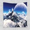 Ambesonne Fantasy Tapestry, Celestial View of Snow Capped Mountains and Alien Planet Print, Wall Hanging for Bedroom Living Room Dorm Decor, 40" X 60", White and Navy Blue view 1