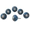 NOVICA Handmade Artisan Ceramic Cabinet Knobs Charming Blue Flowers view 3