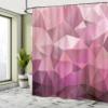 Ambesonne Abstract Shower Curtain, Triangle Style Entertainment Geometric Shapes Monochromic Illustration, Cloth Fabric Bathroom Decor Set with Hooks, 69" W x 84" L, Rose Dried Rose Pink view 4
