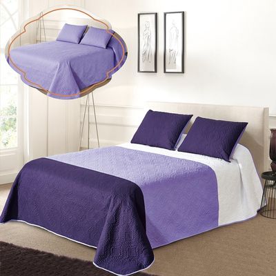 All American Collection Tri-Color Reversible King/Cal King Oversized Bedspread and Pillow Sham Set | Mix and Match for New Looks!