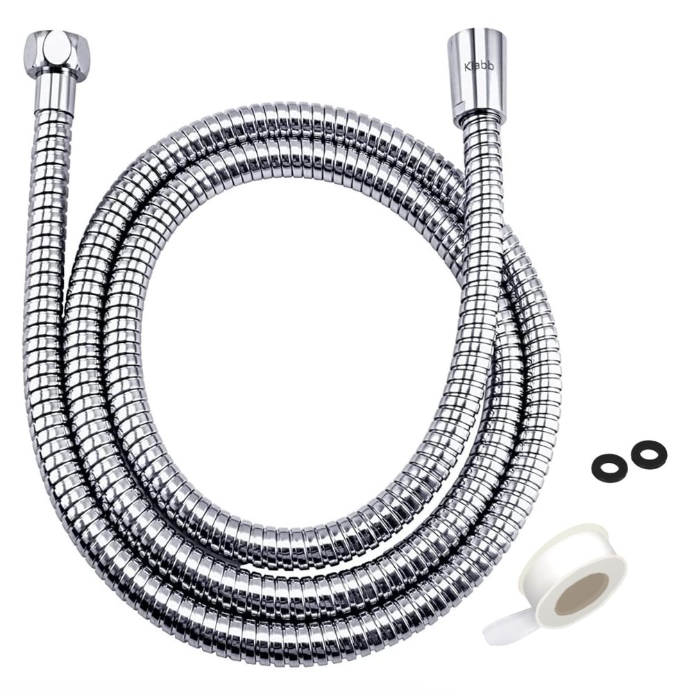 Klabb 96-Inch Extra Long Stainless Steel Shower Hose  Flexible, Anti-Kink Handheld Shower Head Hose with Brass Fittings, Leak-Proof, Corrosion-Resistant, Easy to Install Universal Replacement