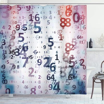 Ambesonne Abstract Shower Curtain, Digital Code Numbers Computer Database Science Information Technology Themed Art, Cloth Fabric Bathroom Decor Set with Hooks, 69" W x 75" L, Teal Black