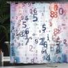 Ambesonne Abstract Shower Curtain, Digital Code Numbers Computer Database Science Information Technology Themed Art, Cloth Fabric Bathroom Decor Set with Hooks, 69" W x 75" L, Teal Black view 3