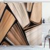 Ambesonne Abstract Shower Curtain, Pile of Old Books Research Reading Library Literature Theme Picture, Cloth Fabric Bathroom Decor Set with Hooks, 69" W x 75" L, Brown Beige view 1