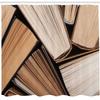 Ambesonne Abstract Shower Curtain, Pile of Old Books Research Reading Library Literature Theme Picture, Cloth Fabric Bathroom Decor Set with Hooks, 69" W x 75" L, Brown Beige view 2