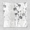 Ambesonne Flower Tapestry, Blooming Buds and Hibiscus Flowers with Simple Striped and Crossed Pattern Print, Wall Hanging for Bedroom Living Room Dorm, 60" X 80", Grey White view 1