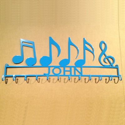 Medal Holder with Music Notes and Personalized Text Field (H30)