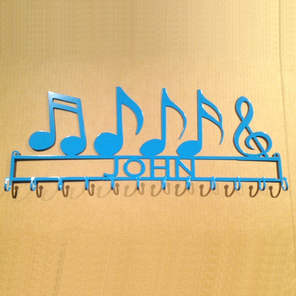 Medal Holder with Music Notes and Personalized Text Field (H30)
