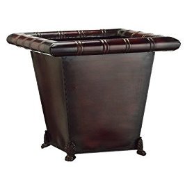Square Metal Bamboo Planter Burgundy (pack of 1)