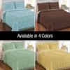 Collections Etc Calista Chenille Lightweight Bedspread with Fringe Border, Chocolate, King view 3
