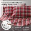 Woolrich Cotton Sheet Set Cottage Charms Print, 100% Cotton Flannel Sheets Warm & Fuzzy Bedding Set Queen Size Sheets, Fitted Pocket Fits Up to 14" Mattress, Queen Red Plaid, 4 Piece view 3