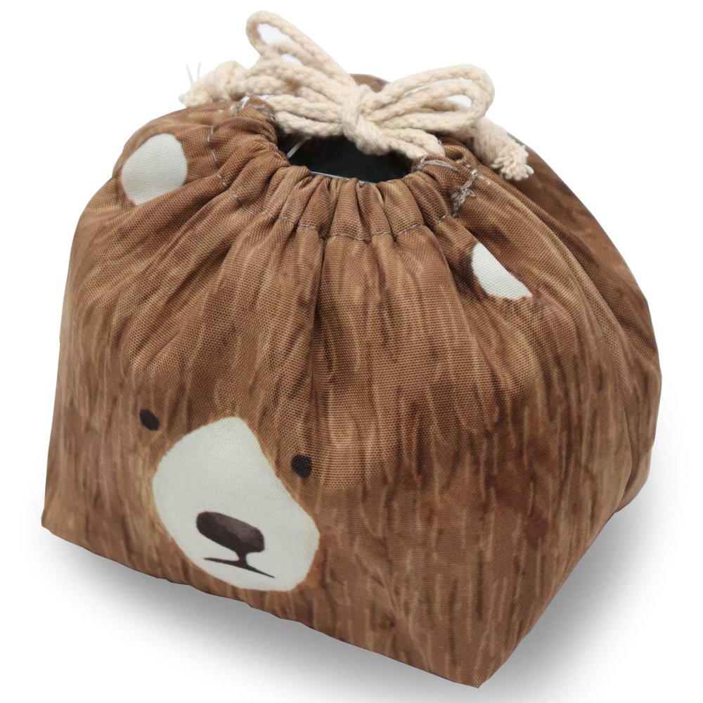 TOYO CASE Animal Lunch Pouch Drawstring Bag Insulation Aluminum Sheet inside BEAR