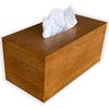 Wooden Tissue Box Cover in White Oak Wood Veneer Rectangular Regular Size - Top Opening with Bottom view 1