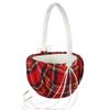 Aspen Plaid Flower Girl Basket, Cream/Grey view 1