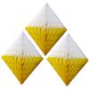 Large 12 Inch Hanging Honeycomb Diamond Decoration, Set of 3 (Yellow/White) view 1