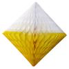 Large 12 Inch Hanging Honeycomb Diamond Decoration, Set of 3 (Yellow/White) view 2