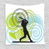 Ambesonne Baseball Tapestry, Baseball Player with Circles on His Bat Wild Pitch Fast Win Do It, Wall Hanging for Bedroom Living Room Dorm Decor, 60" X 80", Green Blue Black view 1