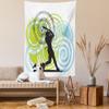 Ambesonne Baseball Tapestry, Baseball Player with Circles on His Bat Wild Pitch Fast Win Do It, Wall Hanging for Bedroom Living Room Dorm Decor, 60" X 80", Green Blue Black view 2