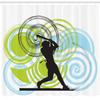 Ambesonne Baseball Shower Curtain, Baseball Player with Circles on His Bat Wild Pitch Fast Win Do It, Cloth Fabric Bathroom Decor Set with Hooks, 69" W x 84" L, Green Blue Black view 2