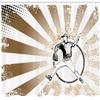 Ambesonne Baseball Shower Curtain, Retro Illustration of Baseball Player on Distressed Striped Pattern Pop Art Image, Cloth Fabric Bathroom Decor Set with Hooks, 69" W x 84" L, Brown White view 2