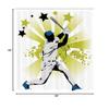 Ambesonne Baseball Shower Curtain, Pitcher Hits The Ball Fast Stars All Over The Bat Speed Strong Game Team Graphic, Cloth Fabric Bathroom Decor Set with Hooks, 69" W x 84" L, White Green view 4