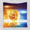 Ambesonne Basketball Tapestry, Abstract Sports Background Burning Basketball with Digital Reflection Art Print, Wall Hanging for Bedroom Living Room Dorm Decor, 40" X 60", Blue Yellow view 1
