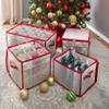 Simplify Holiday Light Organizer Box | Holds 500 Lights | Christmas Storage | Tree String Lights | 5 Divider Reels | Collapsible | Ultra Zip | Red view 2