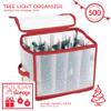 Simplify Holiday Light Organizer Box | Holds 500 Lights | Christmas Storage | Tree String Lights | 5 Divider Reels | Collapsible | Ultra Zip | Red view 3