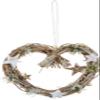 Nippon Vidayacom 1698JS Christmas Decoration, White Heart Wreath view 1