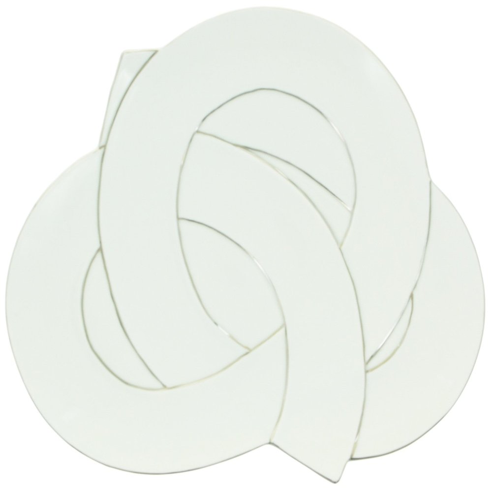 24to3 Nishitomi Pottery Arita Ware Plate, Tajiyo Kiln Knot, Extra Large Plate, Plate, Diameter Approx. 12.2 inches (31 cm), Platinum, Christmas, New Year's Tableware, Made in Japan