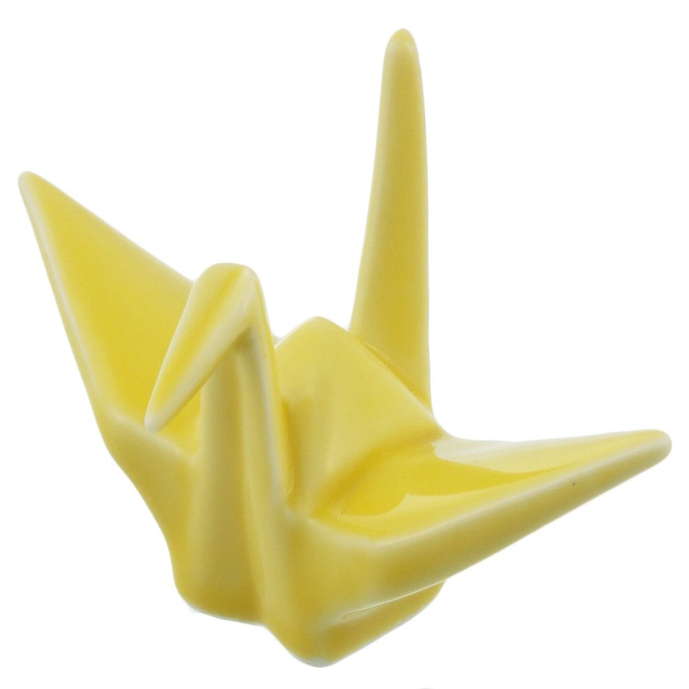 Arita Ware 465601 Misono Kitagawa Chopsticks Rest, Origami Crane, Yellow