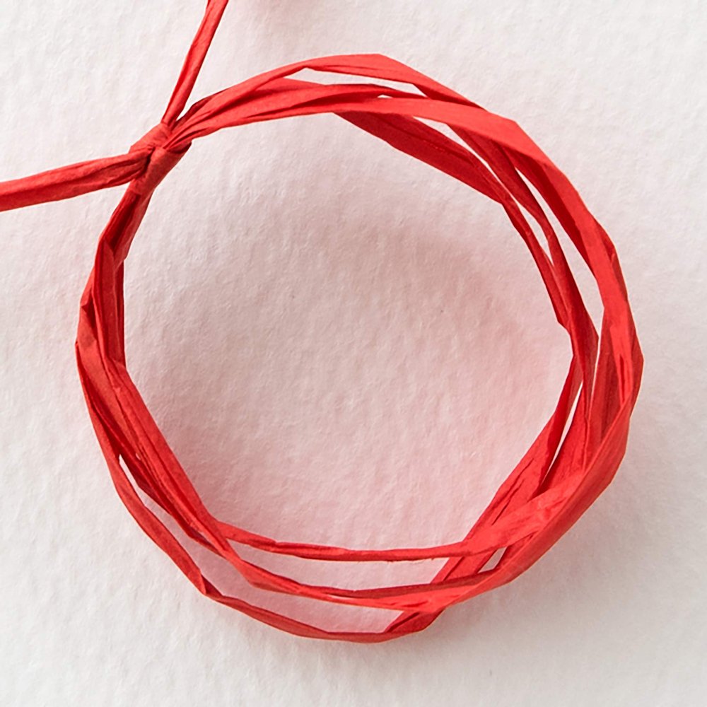 Heads Paper Raffia Ribbon, 0.2 inch (5 mm) Width x 164.4 ft (50 m) Roll, Red/Red Heads PR-RE