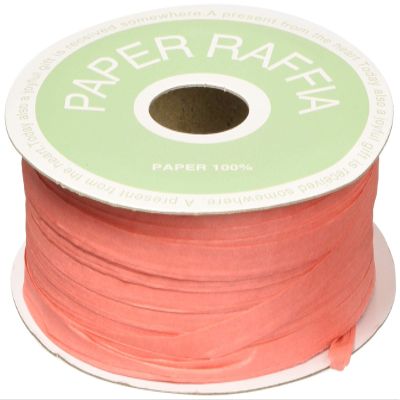 Heads PR-PI Paper Raffia Ribbon, 0.2 inch (5 mm) Width x 164.0 ft (50 m) Roll, Pink